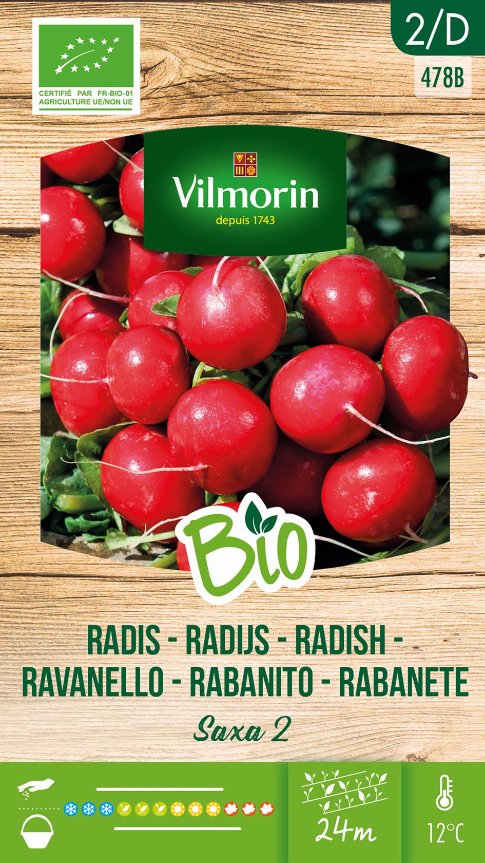 Vilmorin Bio Radijs zaden - Saxa afbeelding