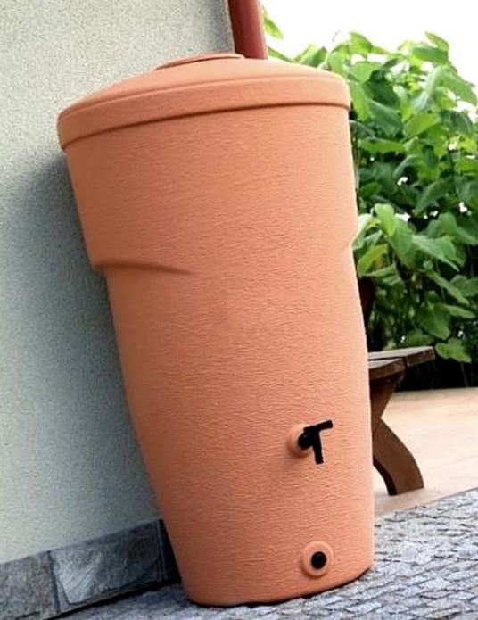 Waterform Wallycan - Regentonnen - Terracotta - 127,8 cm Hoog - 270 Liter - 60,2x73,1x127,8cm afbeelding