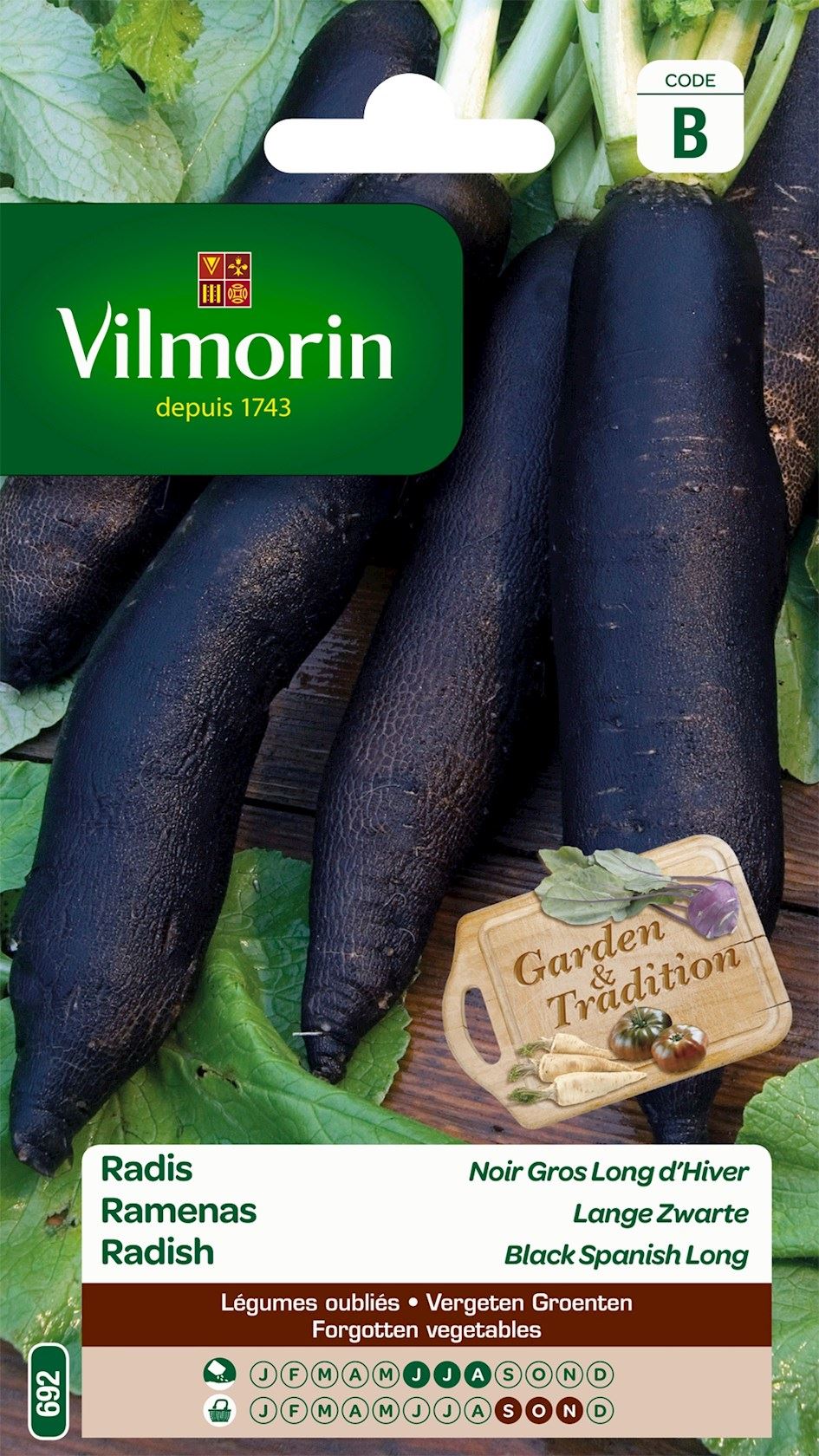 Vilmorin Ramenas zaden - Lange Zwarte afbeelding