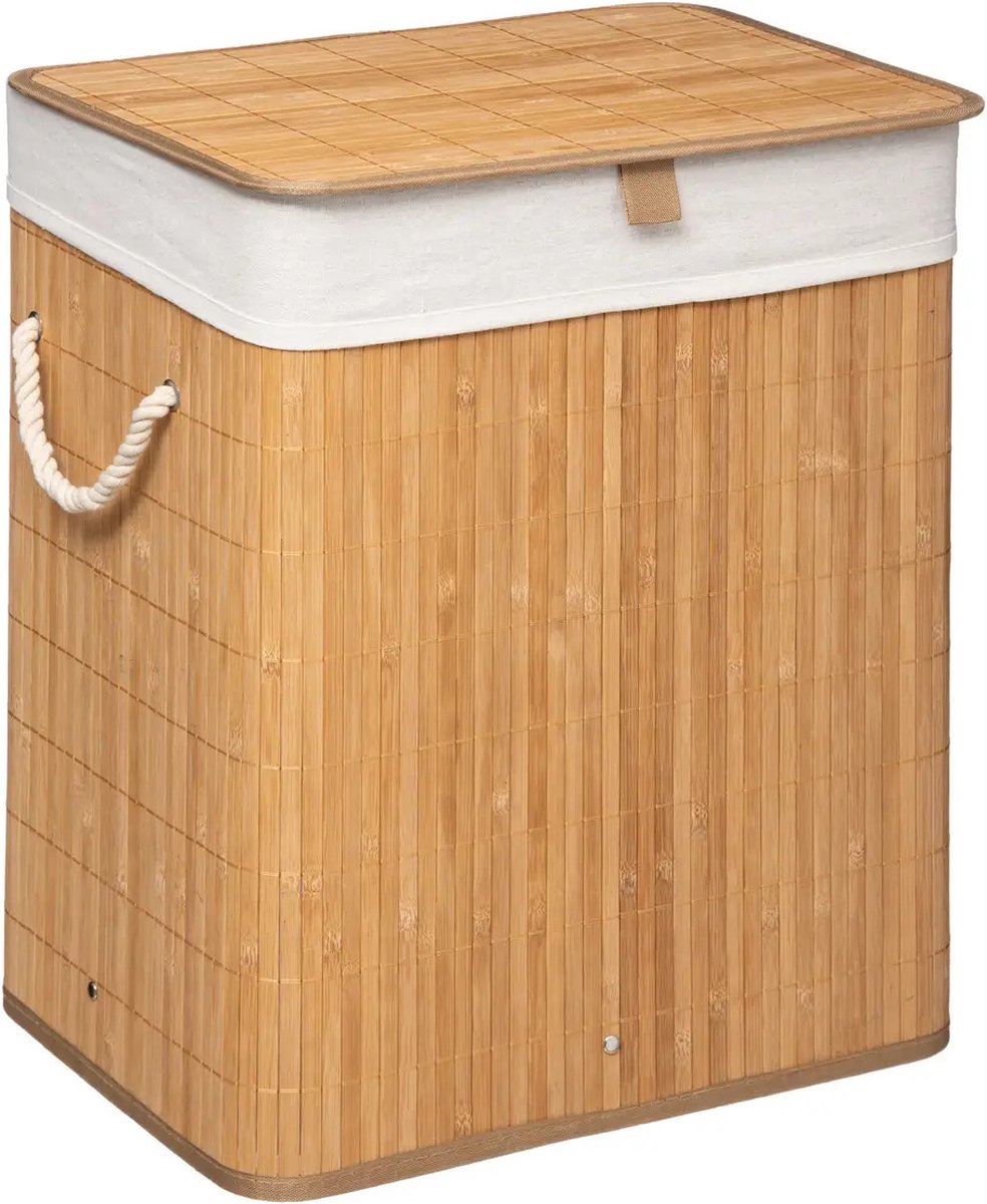 5Five rechthoekige bamboe wasmand - 60L (41 x 30 x 50cm) afbeelding