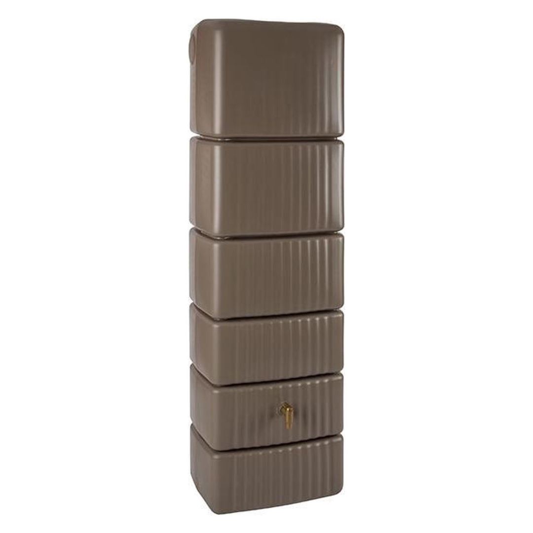 4Rain slim taupe taupe - Regenton muurmodel - 37x58x182cm - 300 liter afbeelding