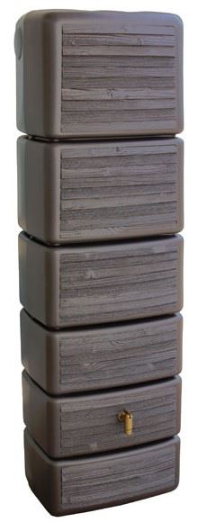 4Rain slim wood wood - Regenton muurmodel - 37x58x182cm - 300 liter afbeelding