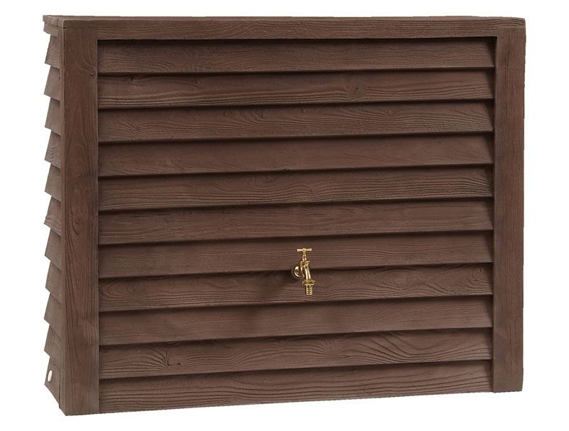 Garantia woody donker hout donker hout - Regenton muurmodel - 40x124x100cm - zonder kraantje - 350 liter afbeelding