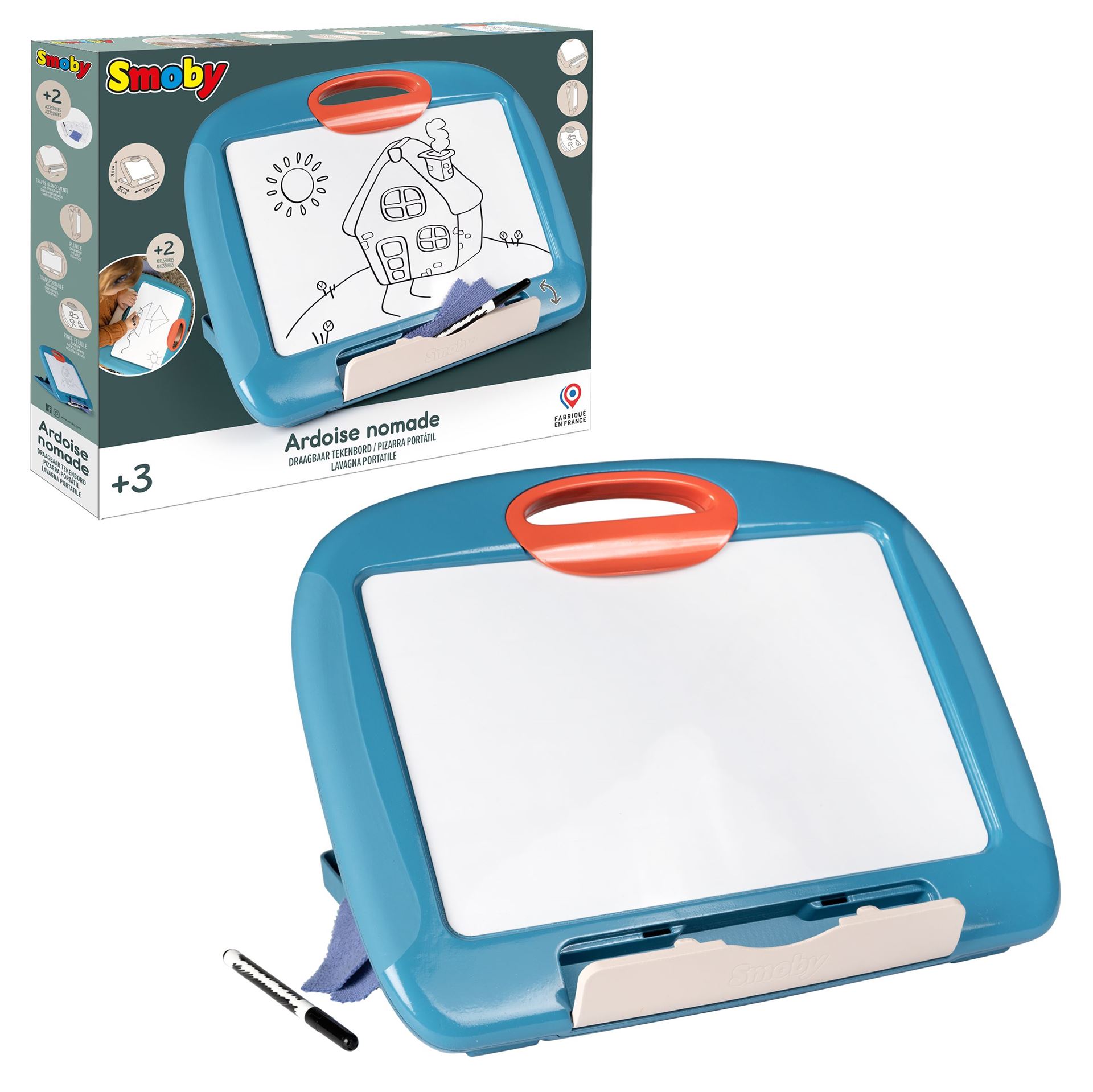 Smoby Reizen Leisteen - Draagbaar Tekenbord - Inclusief Uitwisbare Stift - Vanaf 3 Jaar afbeelding