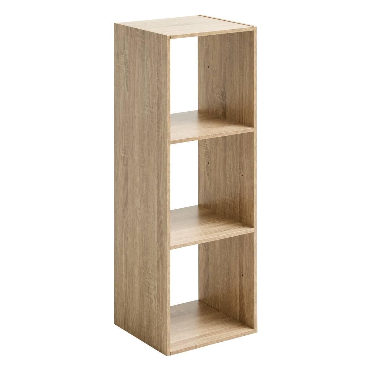 Boekenkast of opbergkast 3 vakken 32cm - Natuurlijk eik - 32x34,4x100,5cm