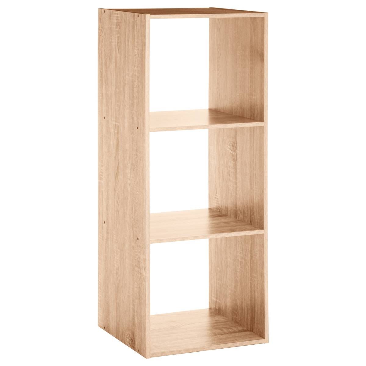 Boekenkast of opbergkast 3 vakken 32cm - Natuurlijk eik - 32x34,4x100,5cm afbeelding