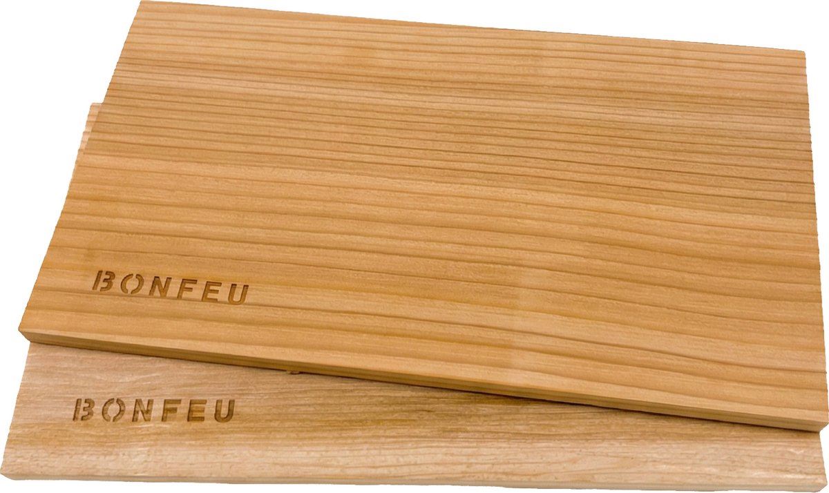 BonFeu FlavorBoard Cederhouten Rookplankjes - Set van 2 - 25x14x1 cm