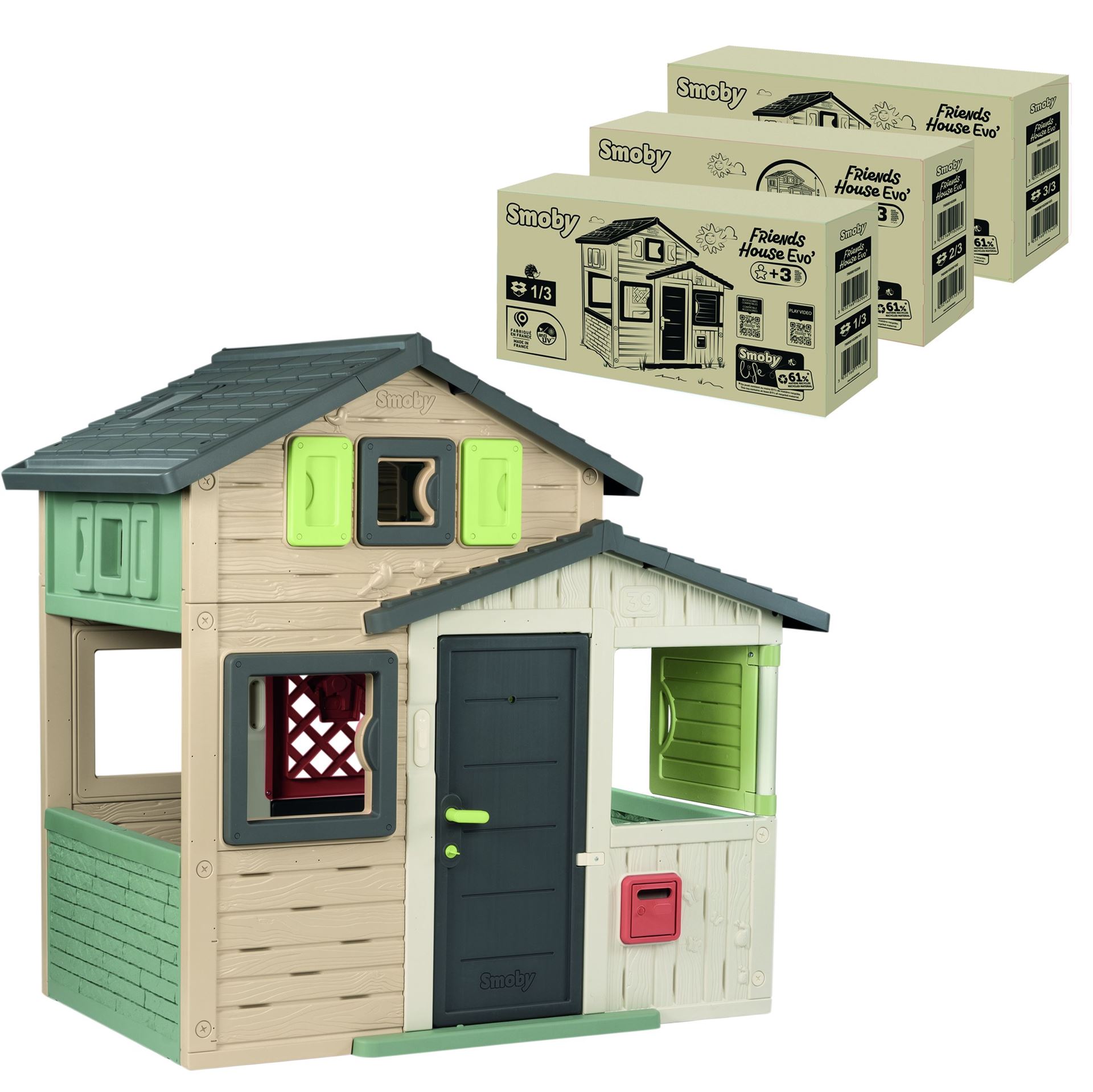 Smoby S.Life Friends Evo Speelhuis - Groot Speelhuis met Verdieping&Luiken (3+) afbeelding