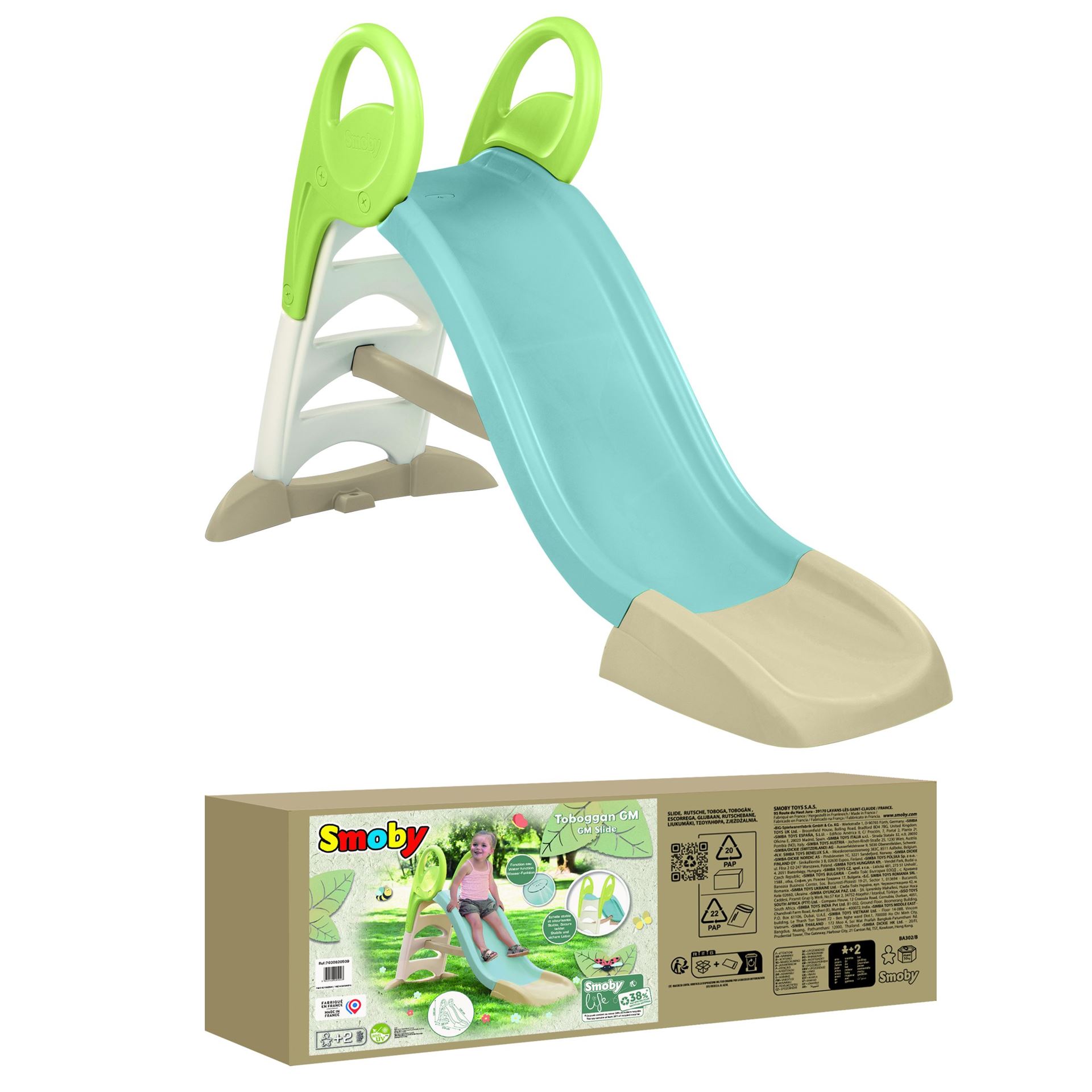 Smoby S.Life Glijbaan GM - 1,5m Glijvlak - Inklapbaar - Antislip Treden - Wateraansluiting afbeelding