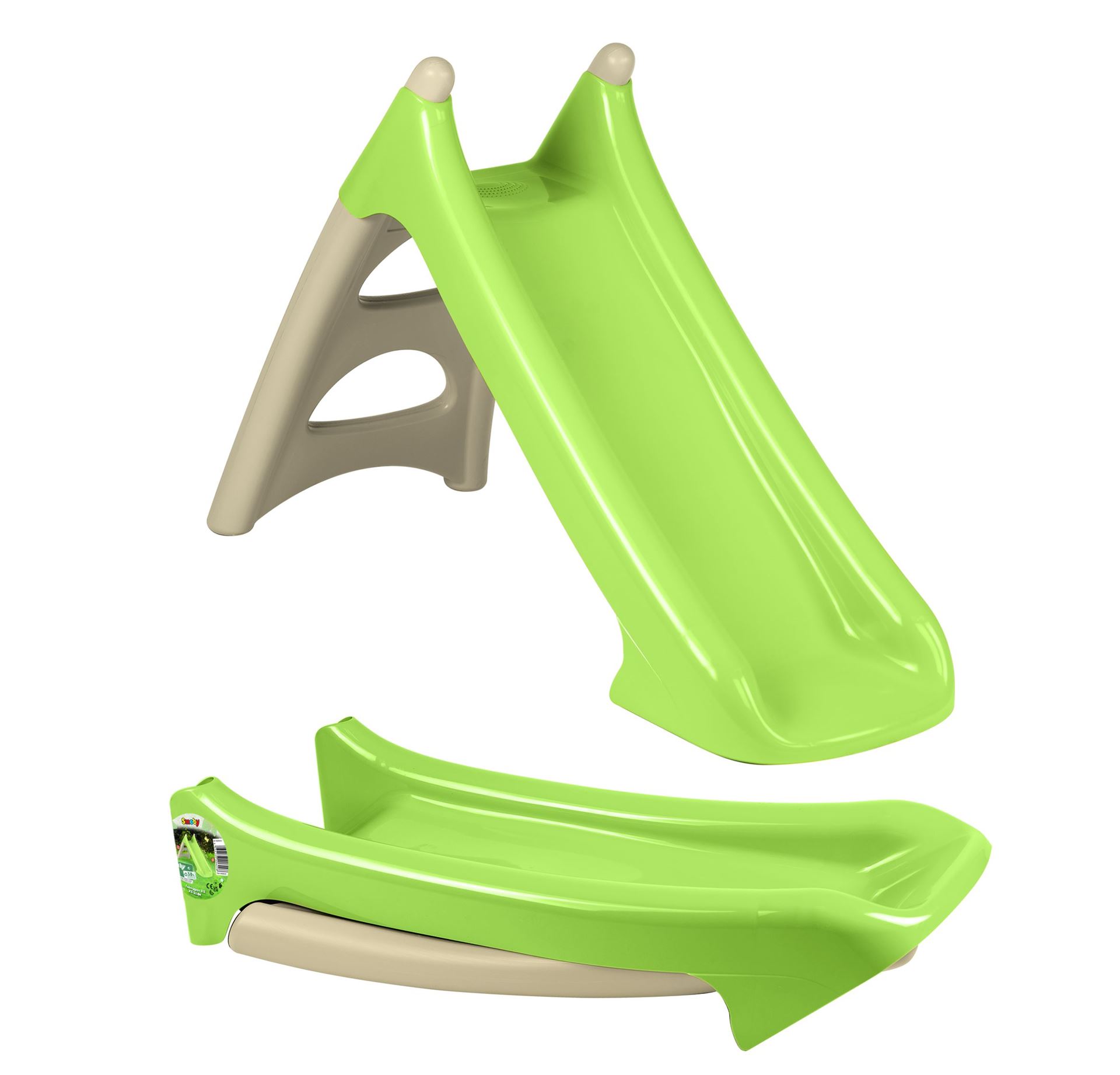 Smoby S.Life Glijbaan XS - Compact - Groen&Beige - Met Waterfunctie&Anti-UV afbeelding
