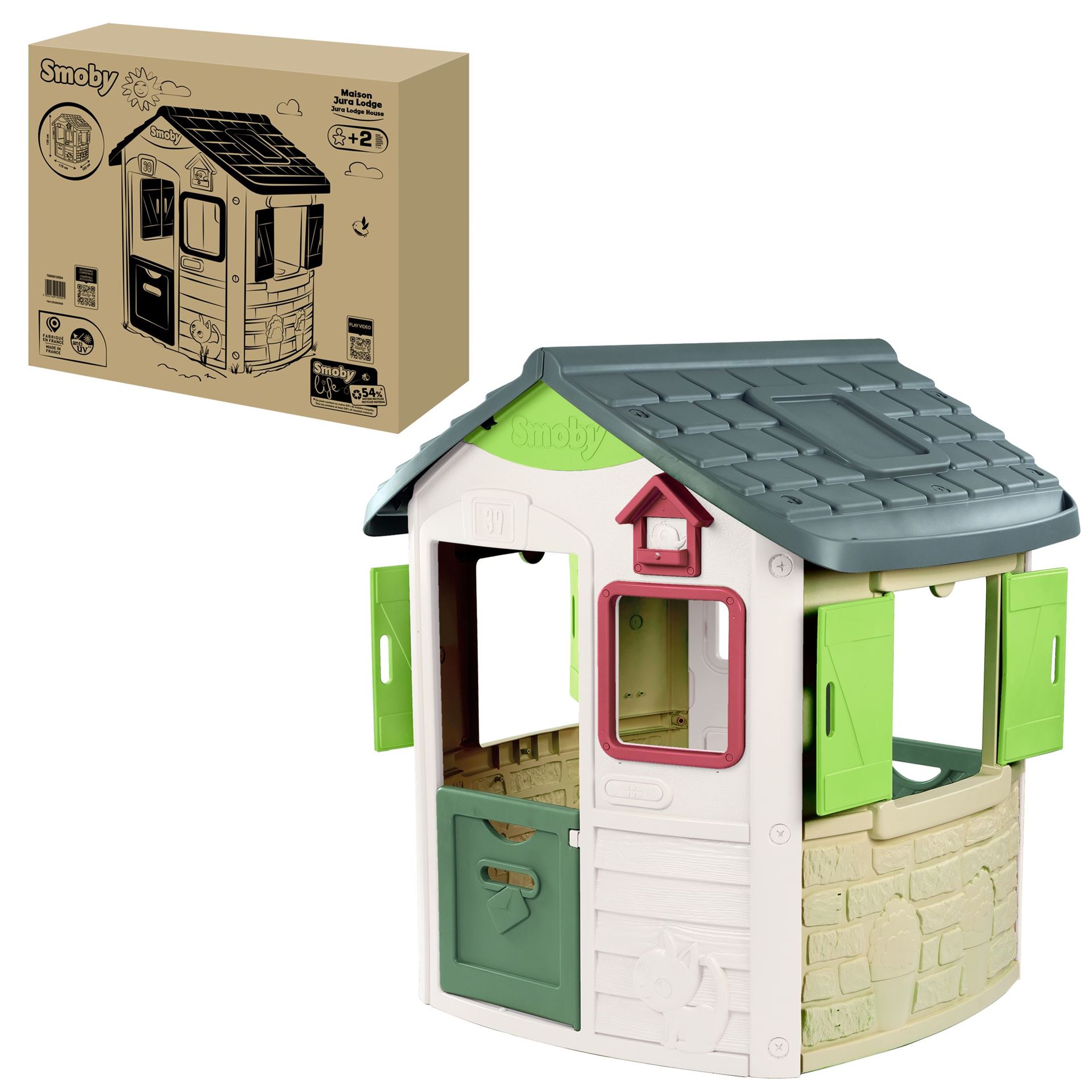 Smoby Life Neo Jura Lodge– Speelhuis – Vanaf 2 jaar – Anti-UV – Gerecycled Materiaal afbeelding
