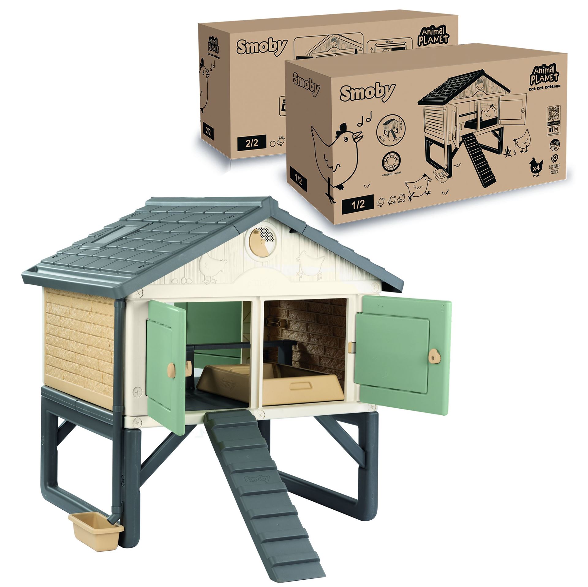 Smoby S.Life Kippenhok - Gerecycled Plastic - 5 Kippen - Nestbak&Zitstok afbeelding
