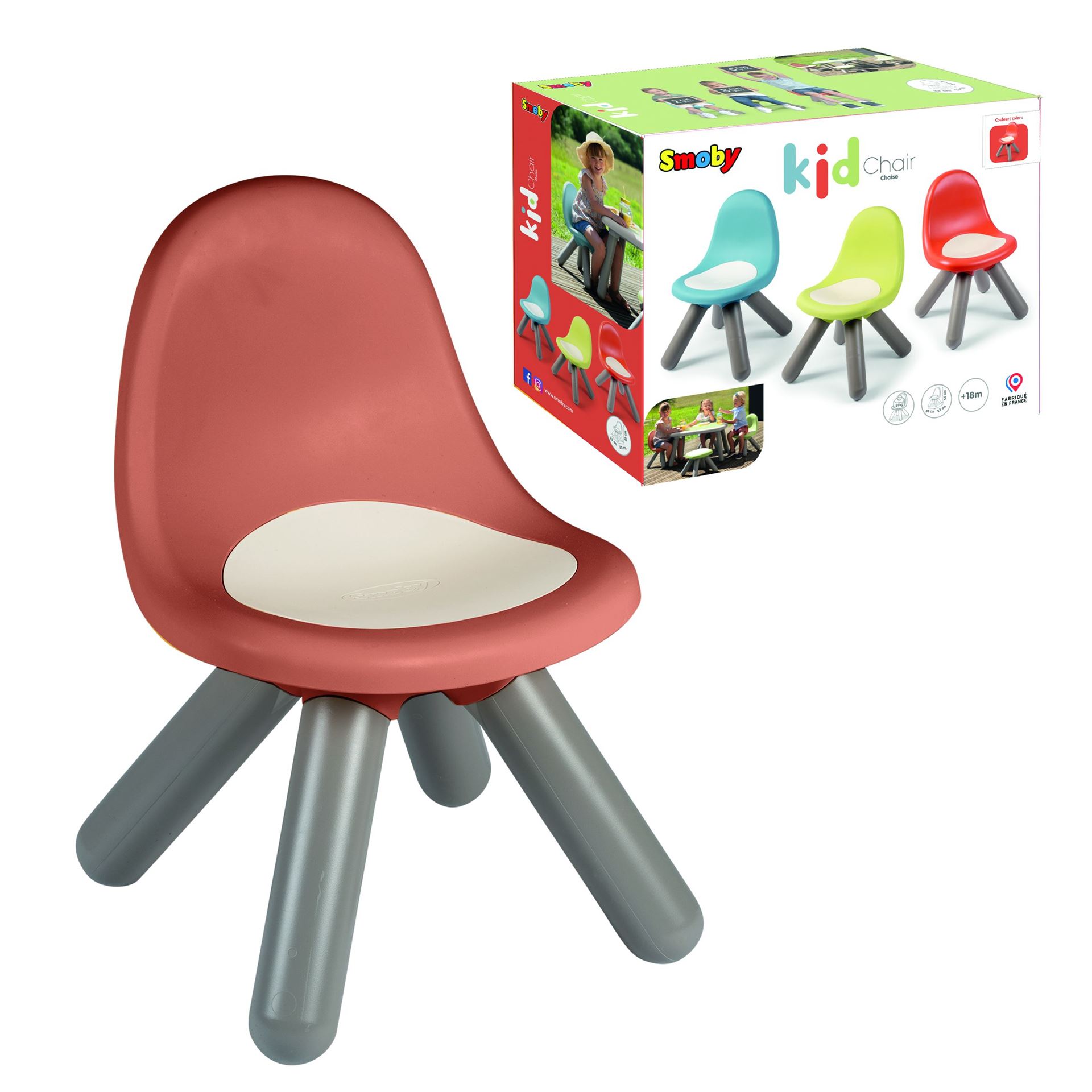 Smoby S.Life Kinderstoel - Terracotta - Stevig&Lichtgewicht - UV-bestendig&Duurzaam afbeelding