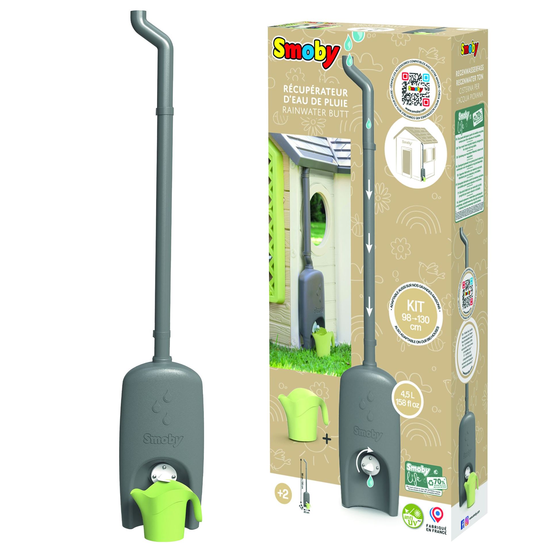 Smoby S.Life Waterreservoir - Met Grijze Afvoer en Kraan - Inclusief Groene Gieter afbeelding