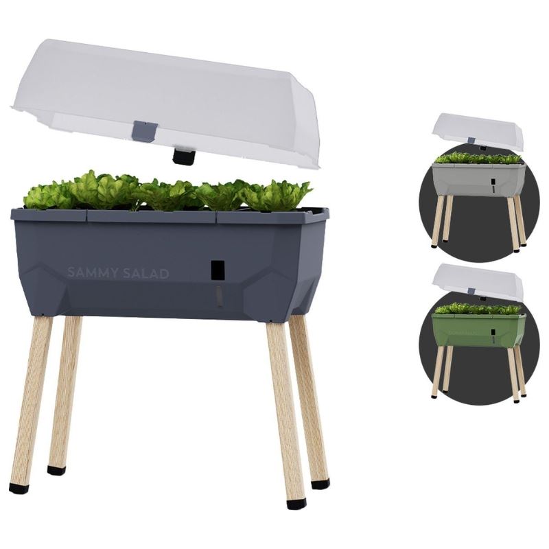 Gusta Garden SAMMY SALAD - saladekweekbak met watertank&deksel - antraciet afbeelding