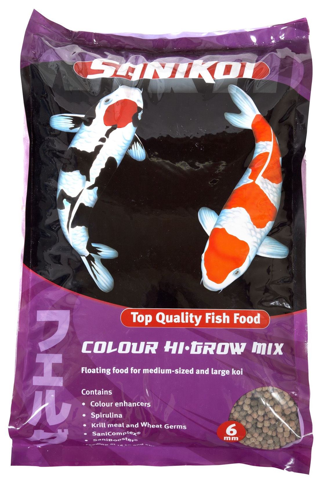 SaniKoi Colour Hi-Grow 6mm 10 l - natuurlijke kleuren door Astaxanthine en Spirulina afbeelding