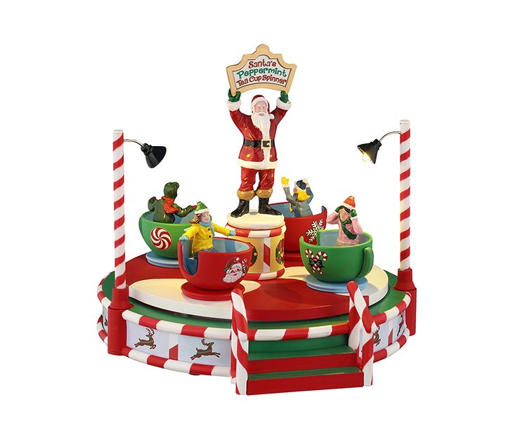 Lemax Santa's Peppermint Teacup Spinner - Carnival - Bewegend & Verlicht