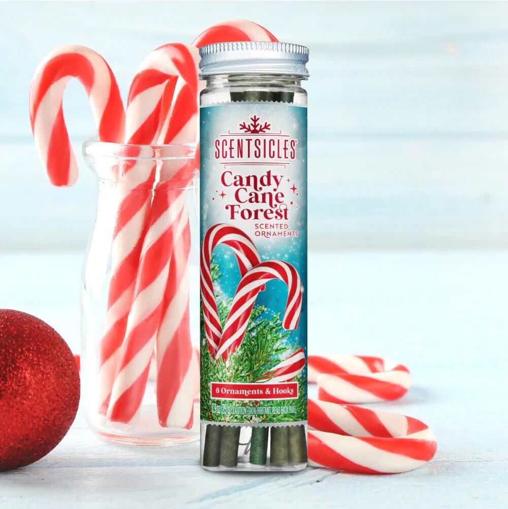 Scentsicles kerstornament geurstokjes - Candy Cane Forest - 6 stuks afbeelding