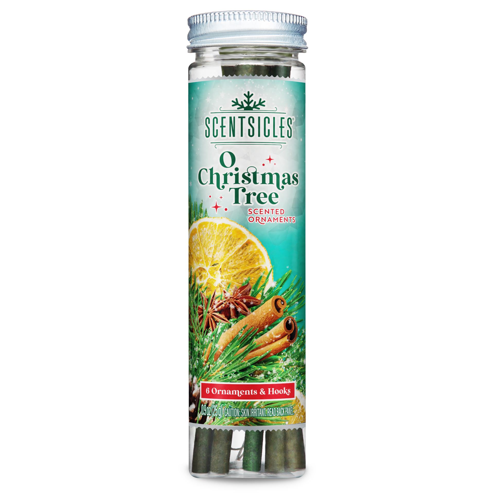 Scentsicles kerstornament geurstokjes - O Christmas Tree - 6 stuks