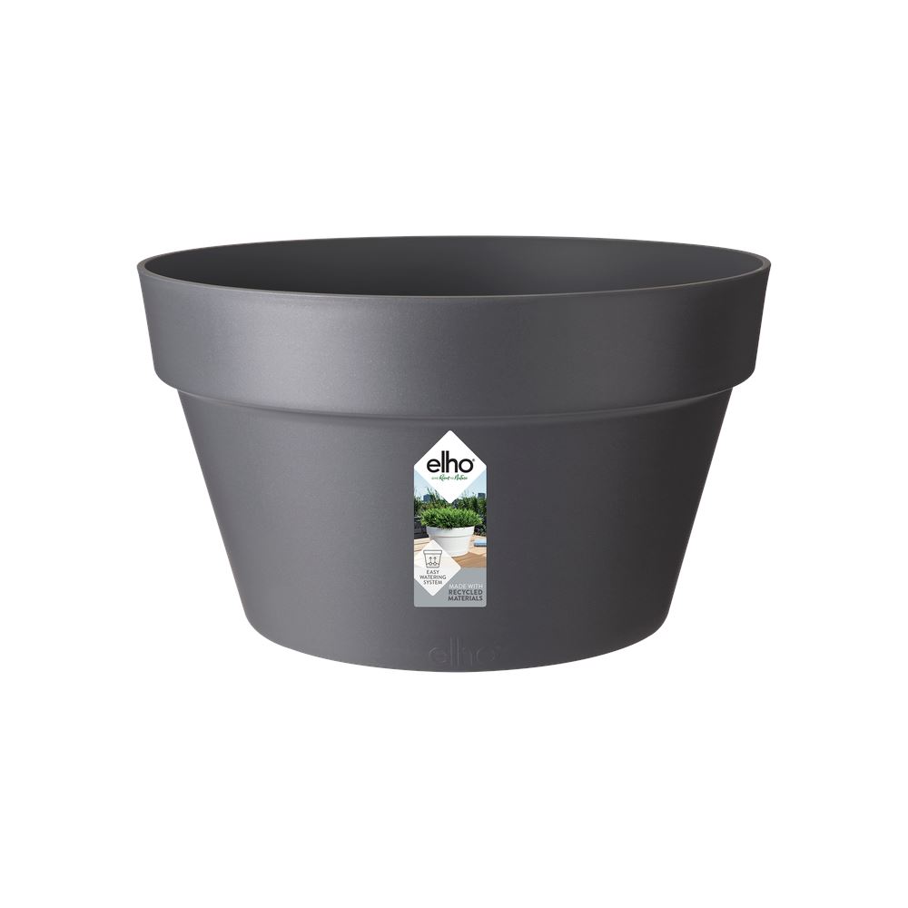 elho Loft Urban Schaal 35 - Antraciet (Zwart) -Ø 35 x H 20 cm - Ideaal voor buiten - 100% gerecycled afbeelding