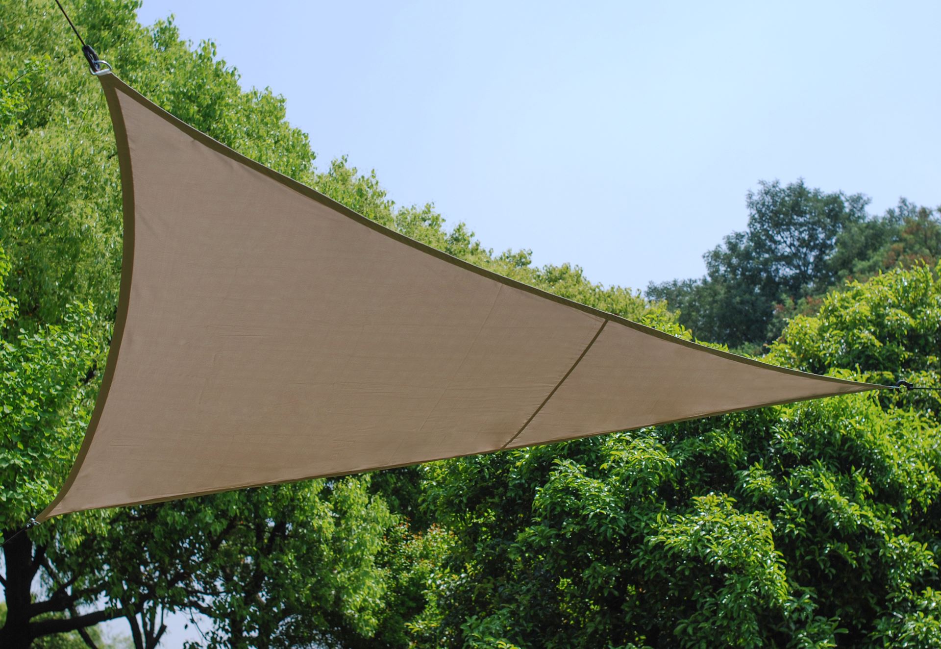 Practo Garden schaduwdoek - polyester - driehoek - 500 op 500 op 500 cm - taupe afbeelding