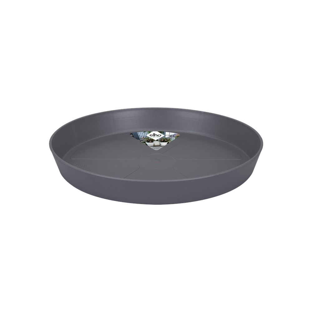 elho Loft Urban Schotel Rond 17 - Antraciet (Zwart) -Ø 17 x H 2 cm - Ideaal voor buitenpotten - 100% gerecycled afbeelding