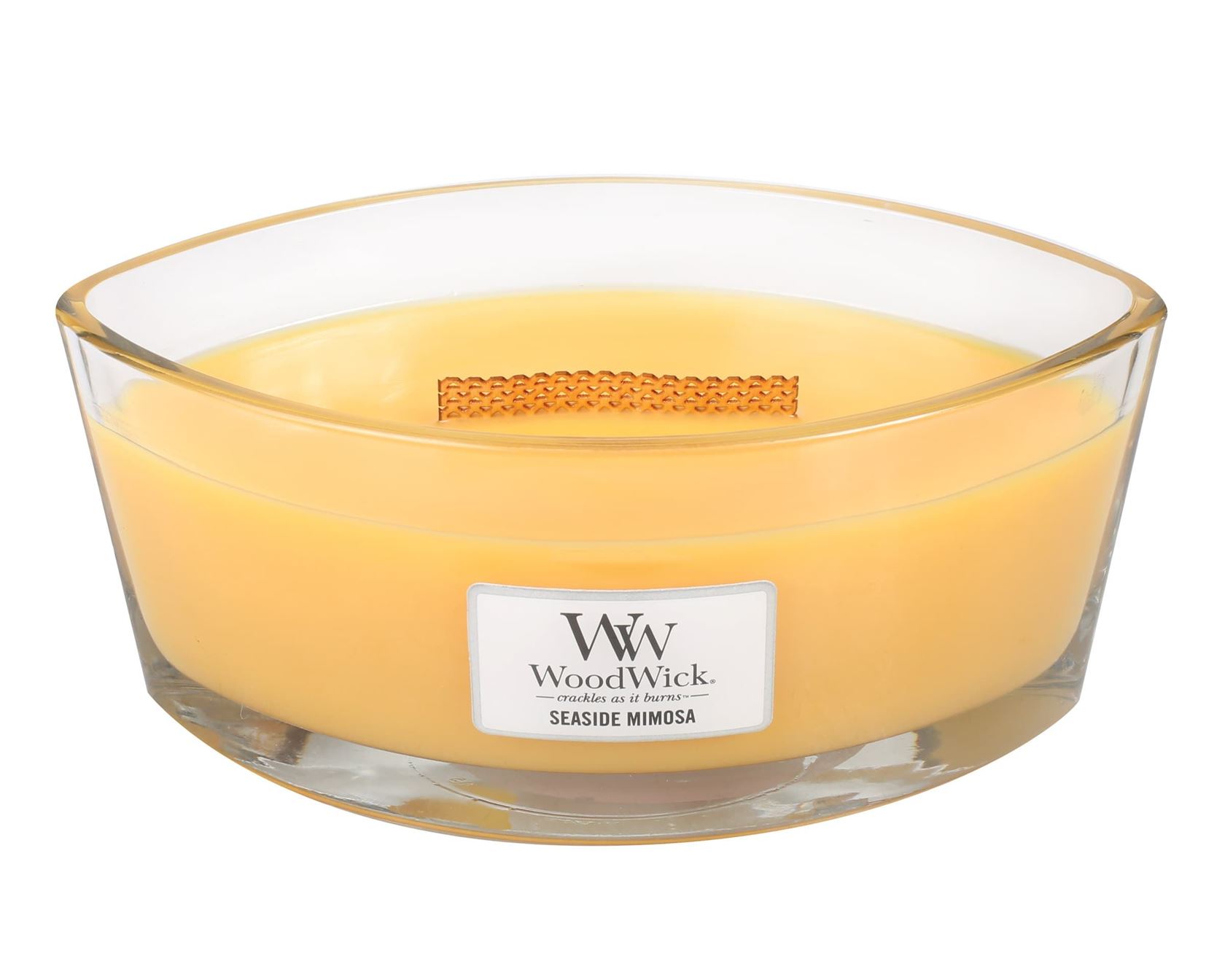 WoodWick geurkaars - Ellipse HearthWick Flame - Seaside Mimosa afbeelding