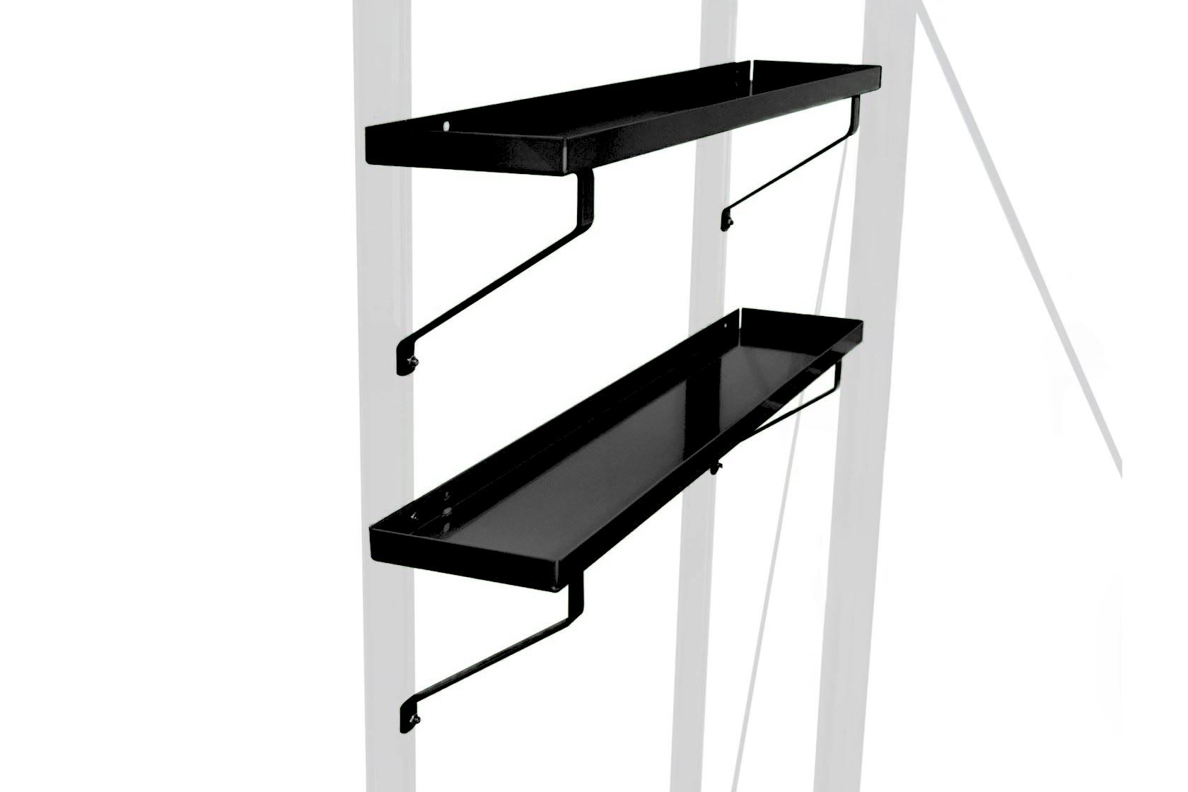 ACD set van 2 schappen zwart RAL9005: 86 x 15 cm afbeelding
