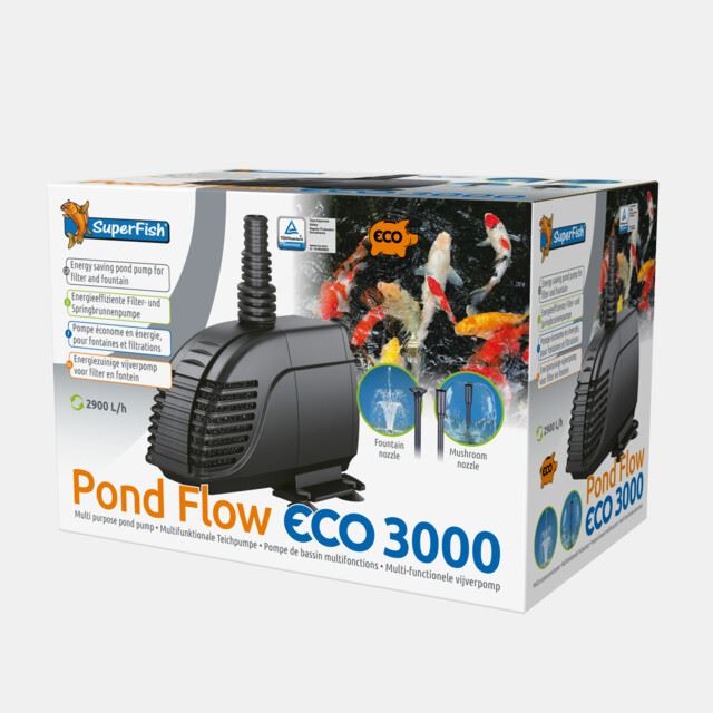 SuperFish Pond Flow Eco 3000 Vijverpomp - 2900 L/h - 45W - Inclusief sproeikoppen