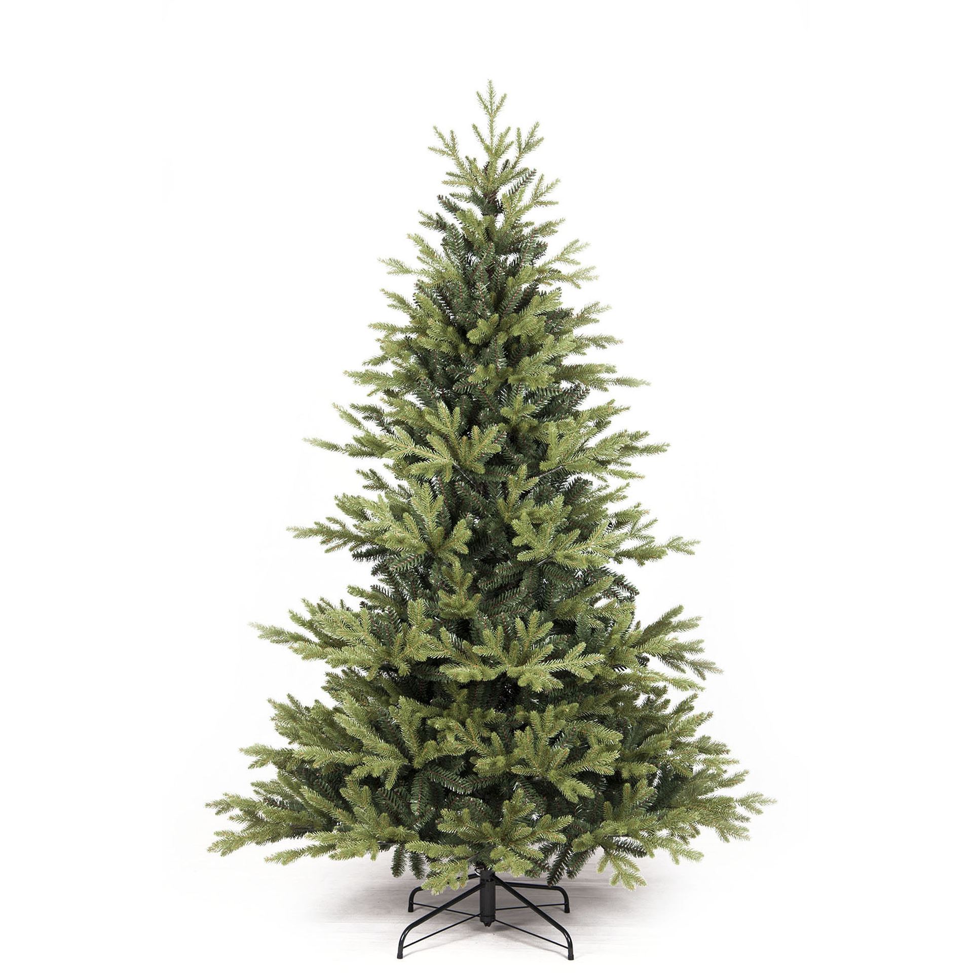 Famiflora Sherwood kunstkerstboom - 180 cm - groen -Ø 127 cm - 2.166 tips - metalen voet afbeelding