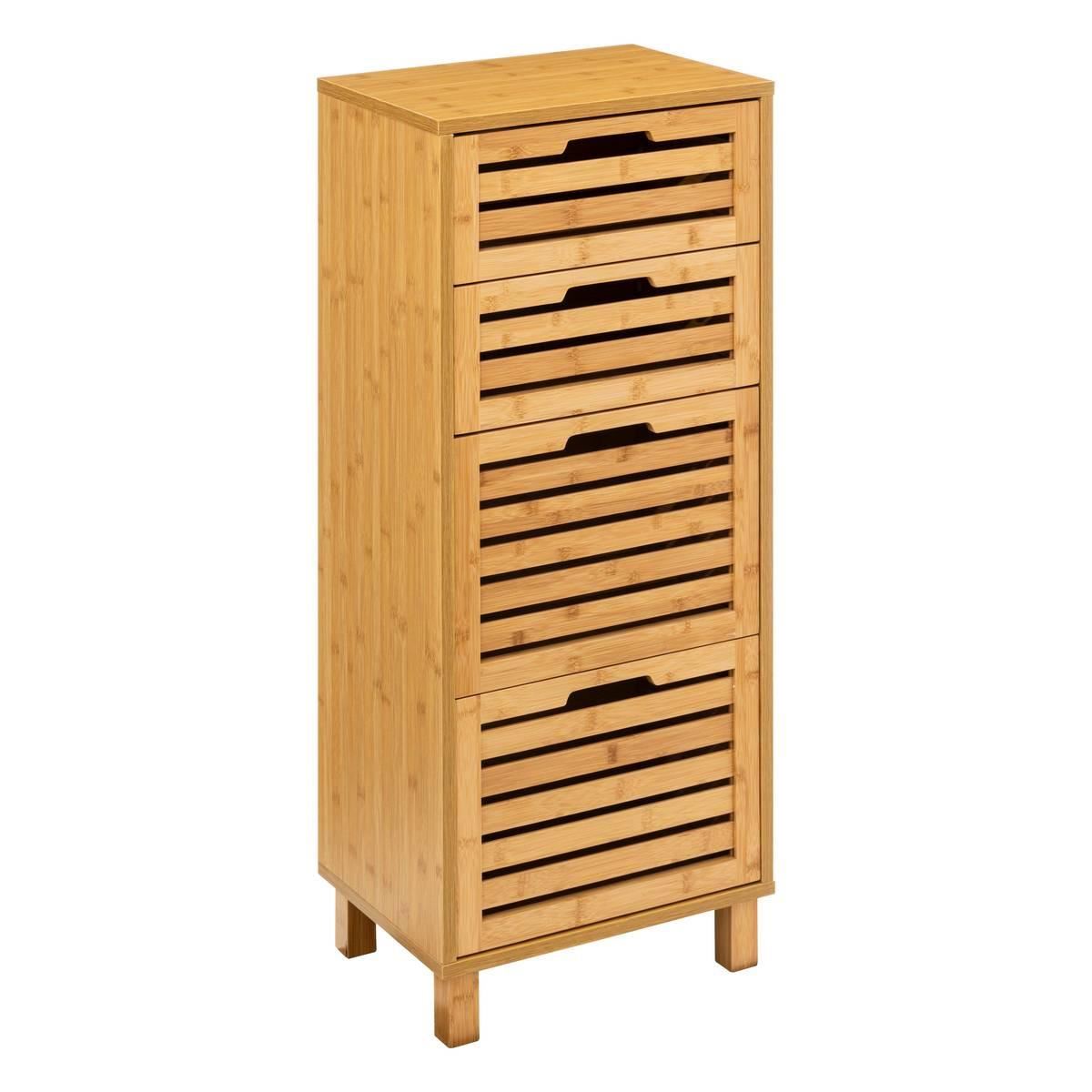 5Five Bamboe Kast met Lades - Naturel - 30 x 40 x 97,5 cm - 4 Lades