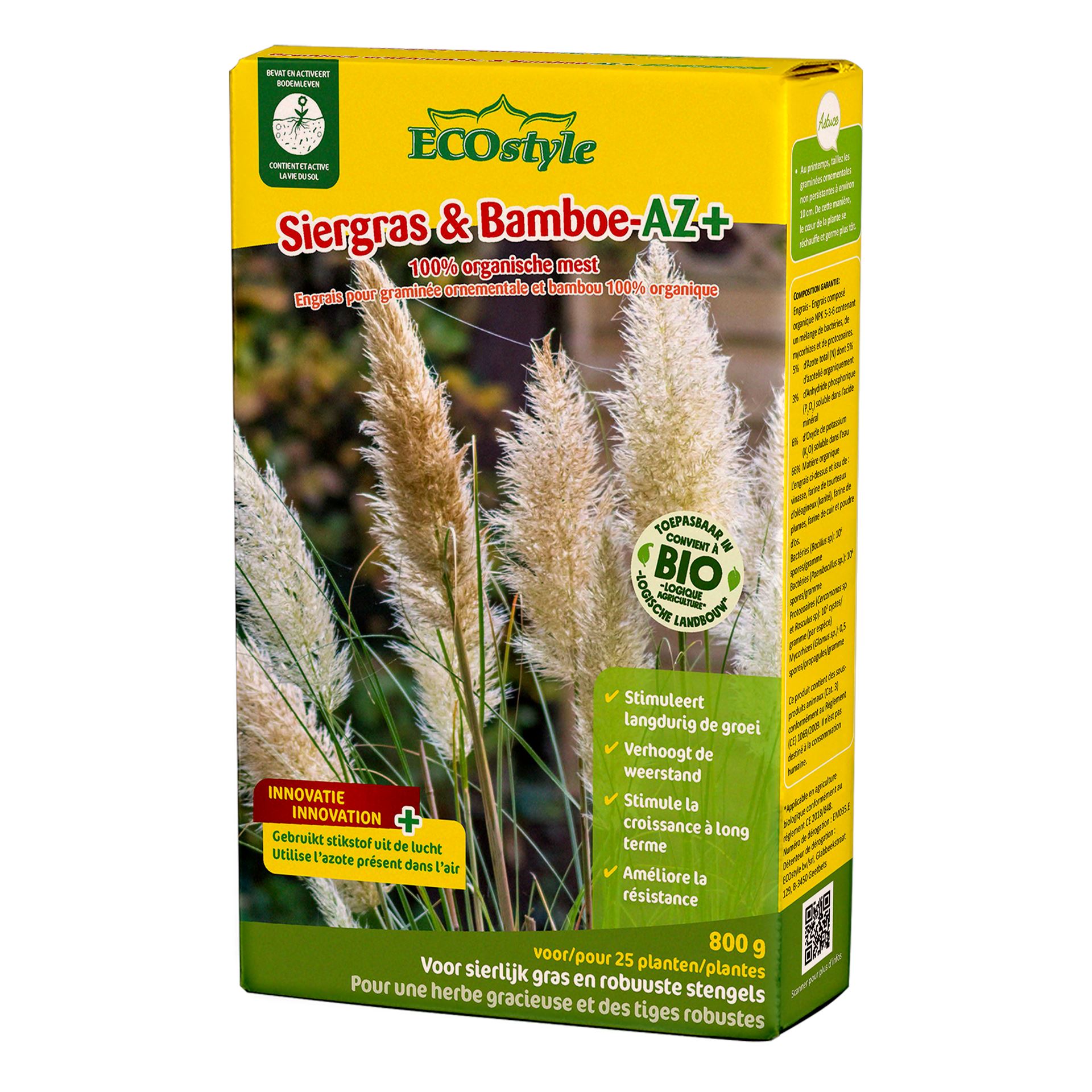 Ecostyle meststof voor siergras&bamboe - 0.80 kg - bio afbeelding
