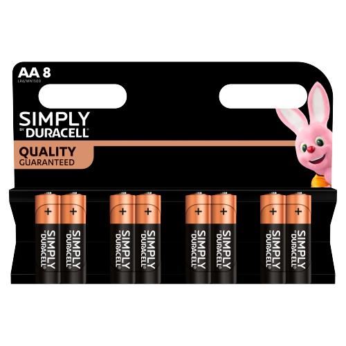 Duracell Simply Power AA batterijen LR06 - Blister 8 stuks - MN1500 afbeelding