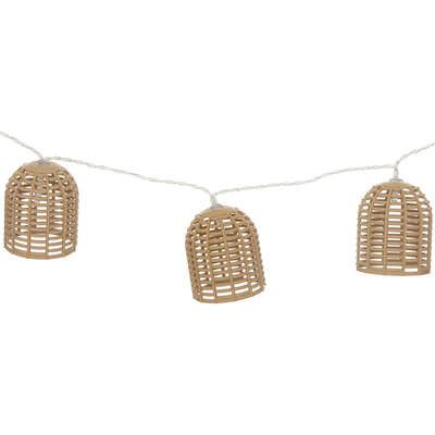 Atmosphera solar LED lichtslinger– 10 Rotan Lampjes – Warm Wit Licht – Buitenverlichting afbeelding