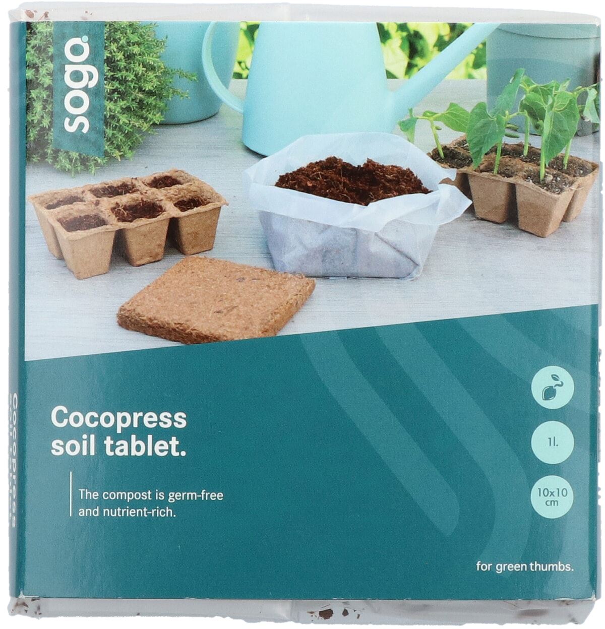 SOGO cocopress tablet - 1L - 10x10cm afbeelding