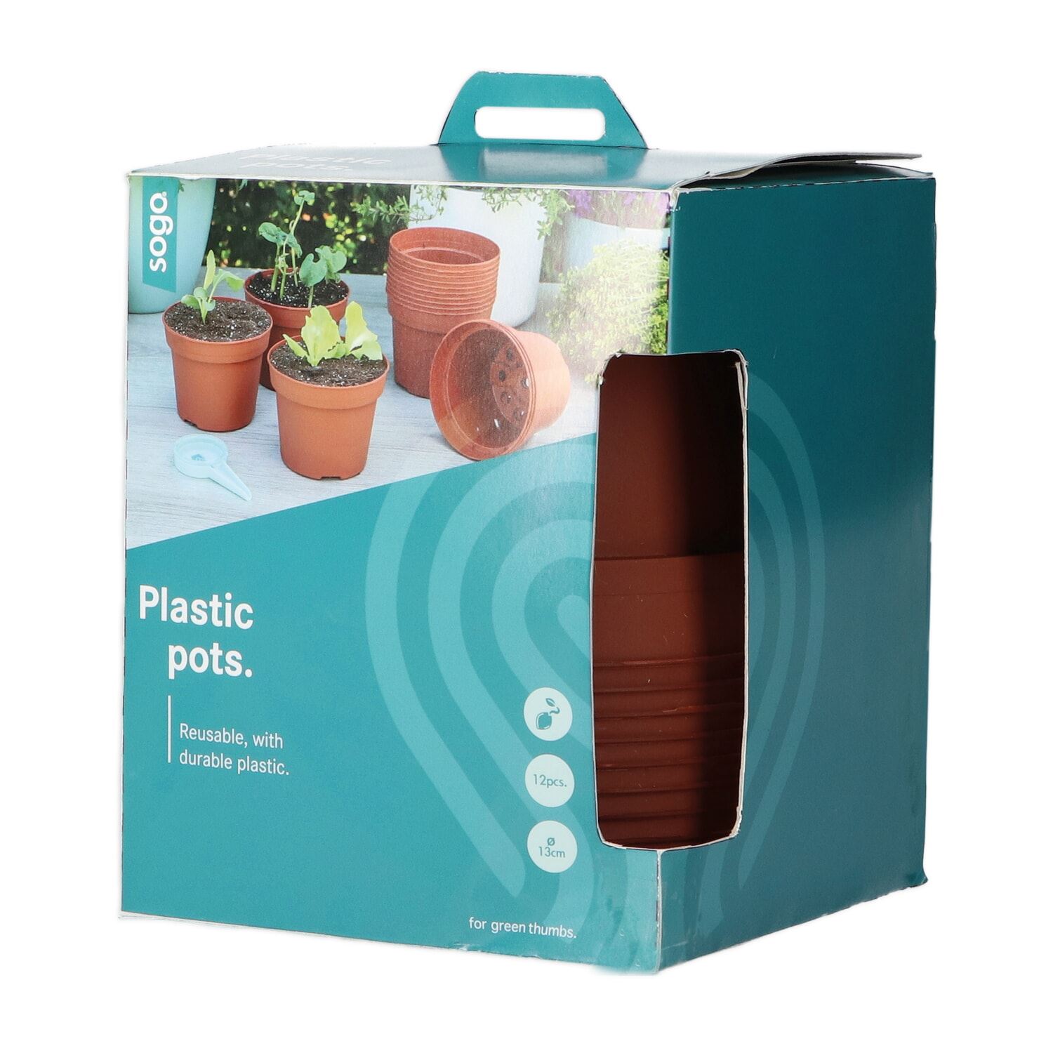 SOGO Plastic potje - Terra - 13cm - 12stuks afbeelding
