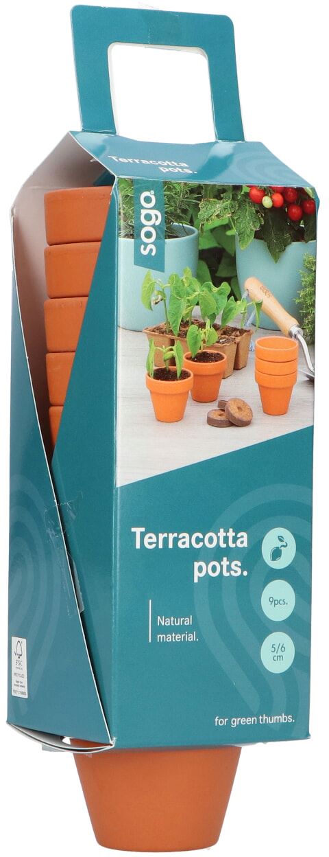SOGO stenen terracotta potjes - 5/6cm - 9 stuks afbeelding