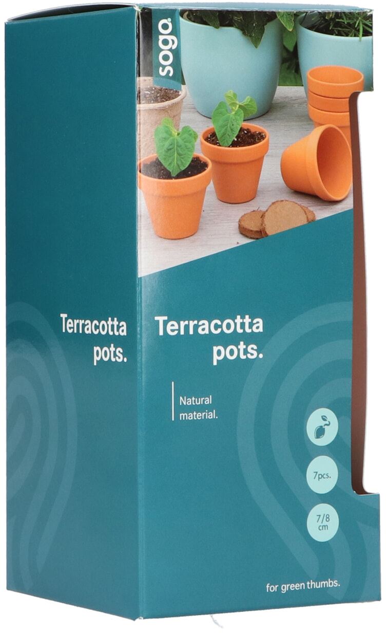 SOGO stenen terracotta potjes - 7/8cm - 7 stuks afbeelding