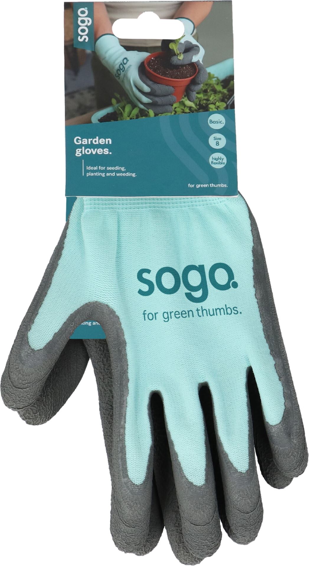 Sogo Tuinhandschoenen maat 8 - Superflexibele handschoenen voor precisiewerk in de tuin - Uitstekende grip en ventilatie - IJsblauw met grijs afbeelding