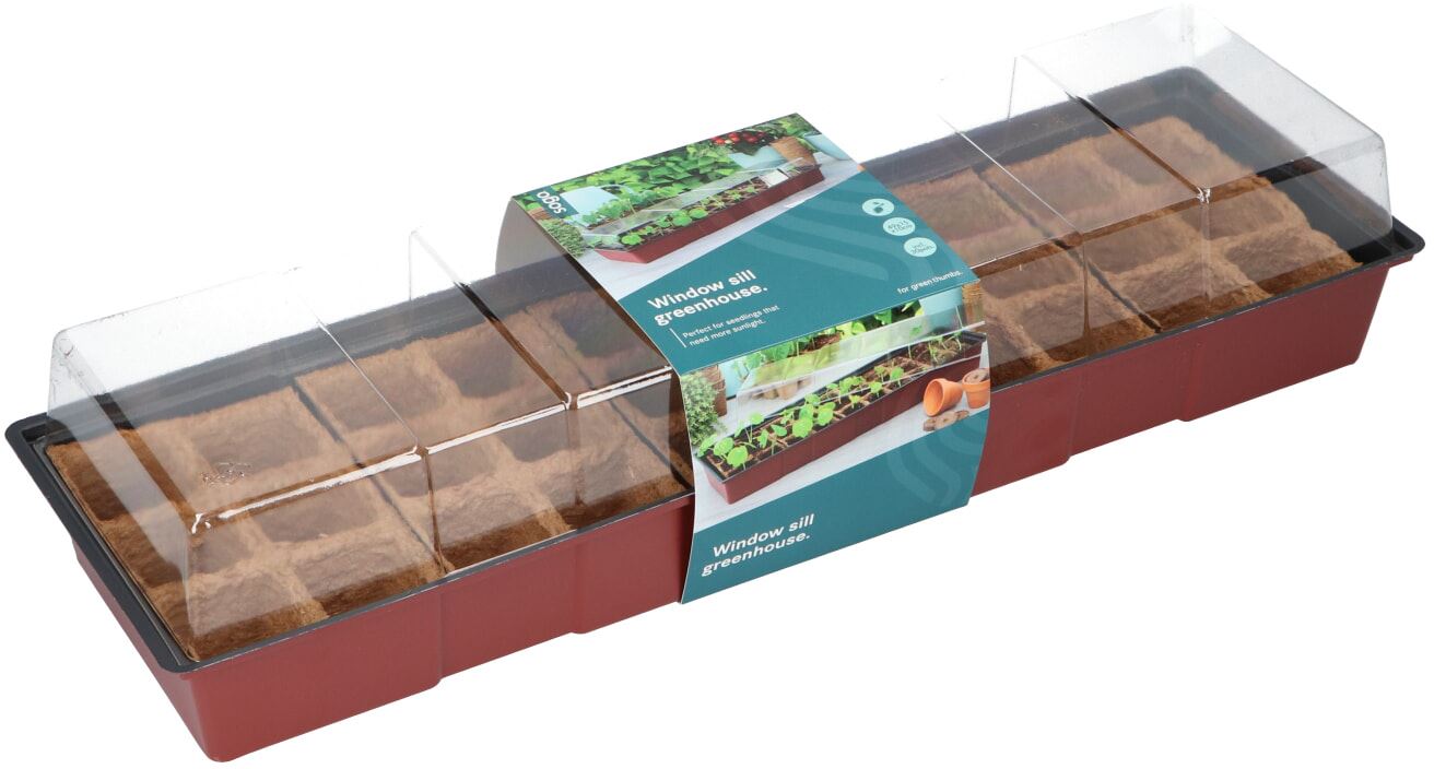 SOGO kweekkas met 30 turfpotjes - 49cm x 15cm x 10cm afbeelding