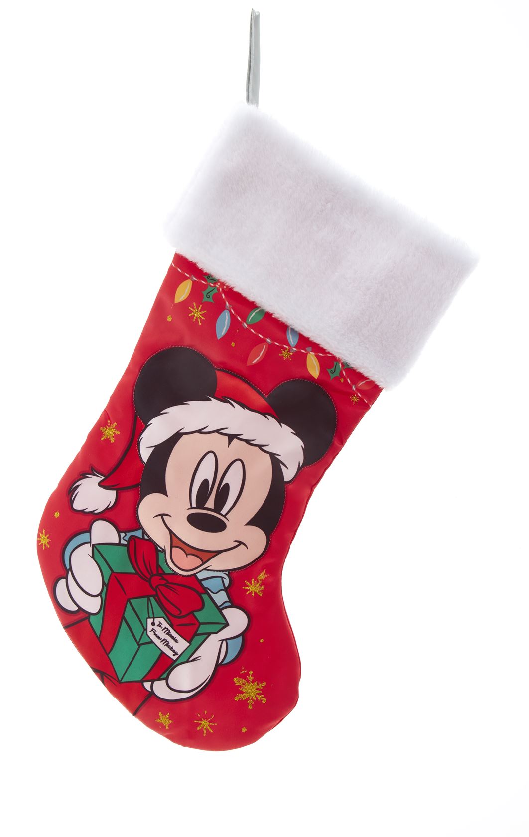 Kurt S. Adler - Disney© Mickey Mouse met kerstcadeau stocking/kerstsok - rood
