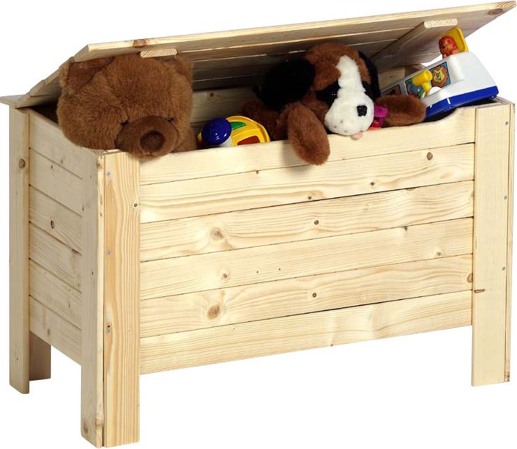 Practo Home speelgoedkoffer Hout - Manden en bakjes - 40x80x50cm afbeelding