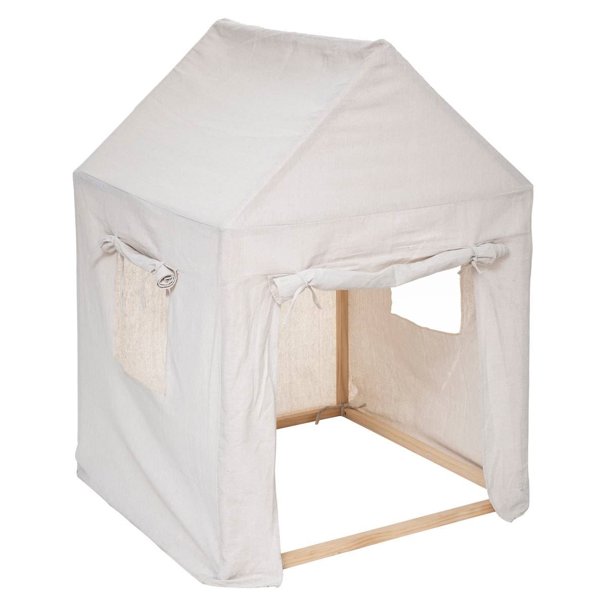 Atmosphera beige speeltent'Safari'- Speelhuisje - 77 x 115 cm - Van stof en hout afbeelding