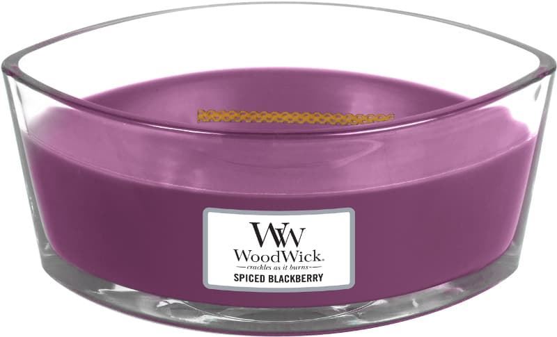 WoodWick geurkaars - Ellipse HearthWick Flame - Spiced Blackberry
