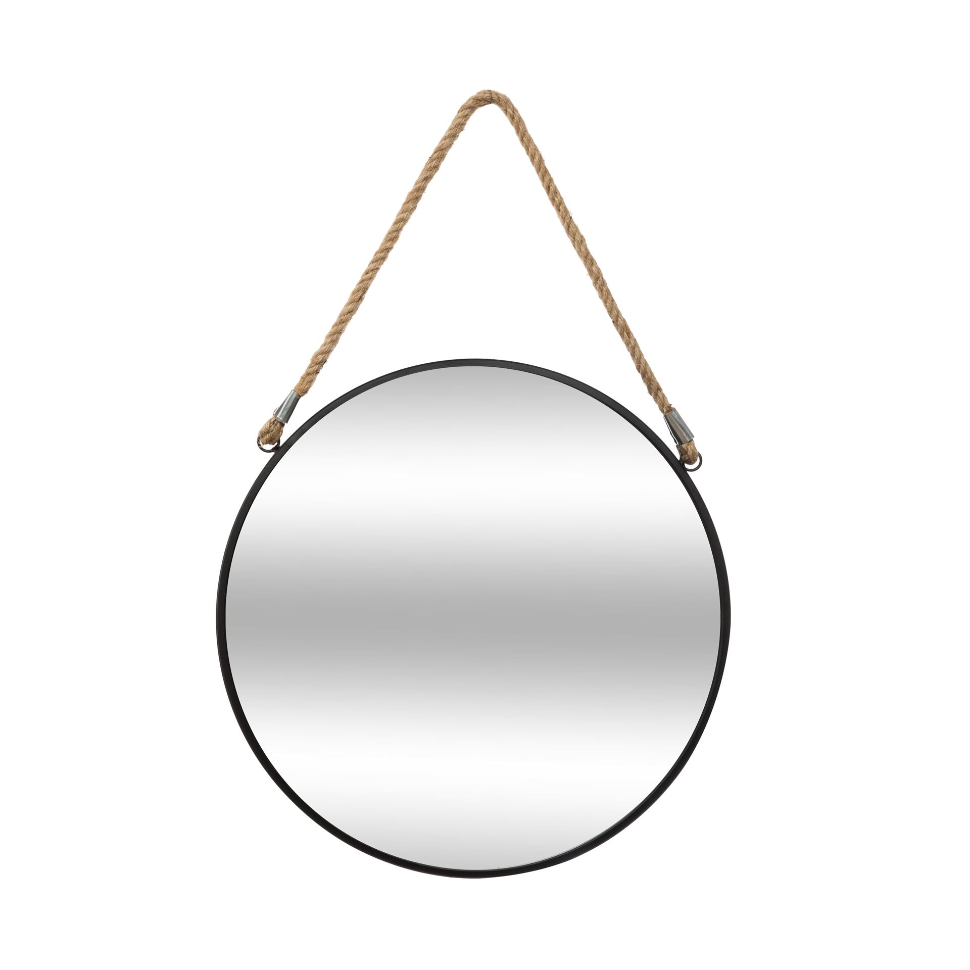Atmosphera zwarte Spiegel met Hennepen Hanger - D38 cm afbeelding