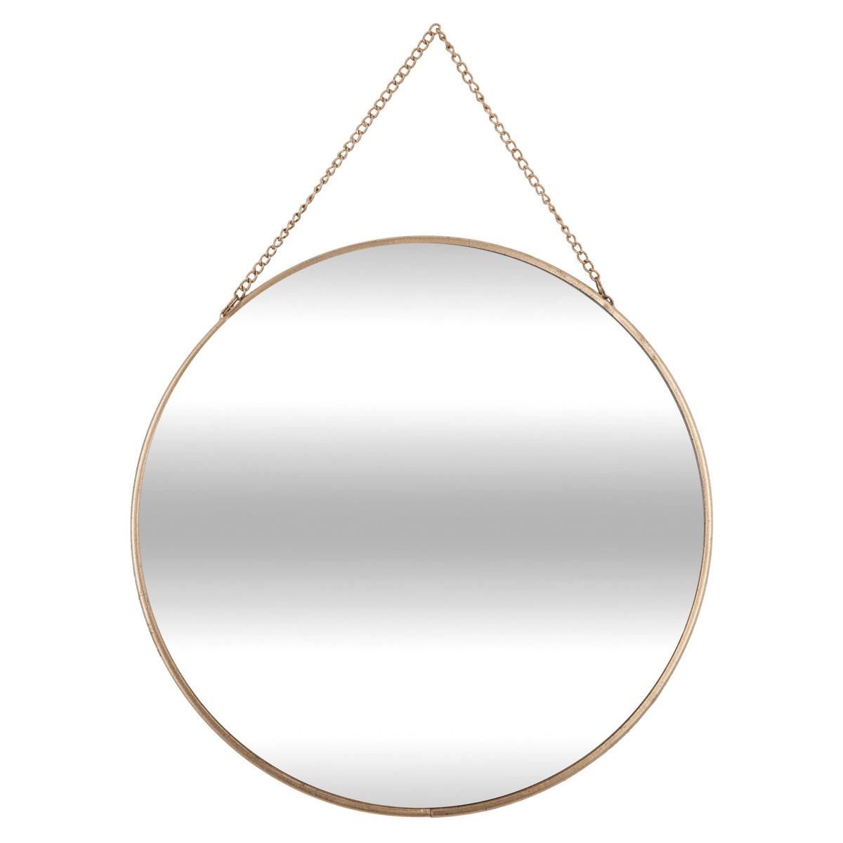 Atmosphera set van 3 Gouden ronde spiegels met ketting - Ophangbaar - Verschillende Maten (Ø40/50/60 cm) afbeelding