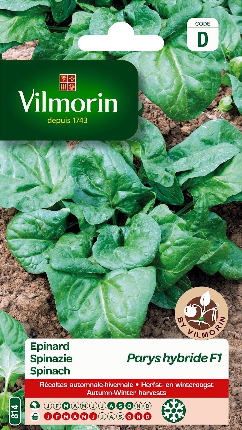Vilmorin Spinazie zaden - Parys HF1 afbeelding