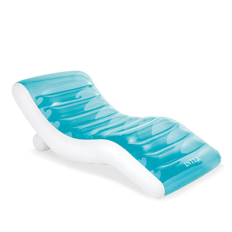 Intex opblaasbare luchtmatras Lounge Splash - blauw - L191 x B99 cm afbeelding