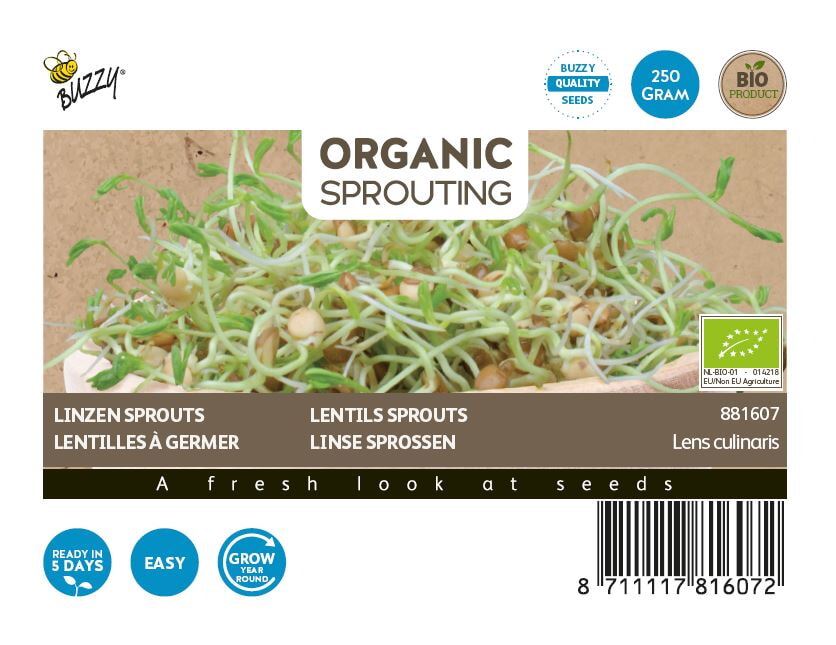 Buzzy Sprouting Linzen 250gram afbeelding