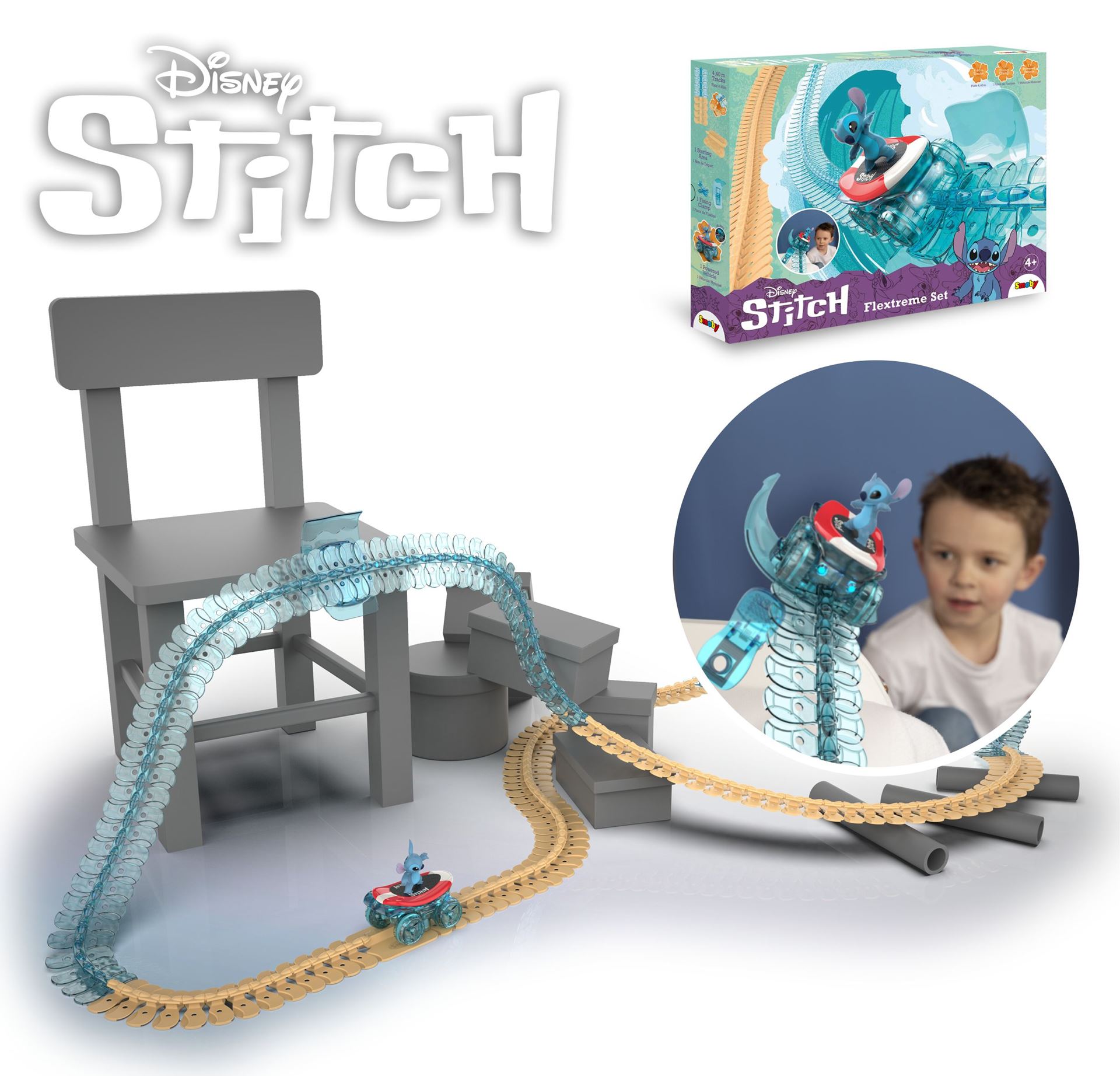 Smoby Stitch Flextreme Racebaan - Flexibele Baan met Mini Voertuig afbeelding
